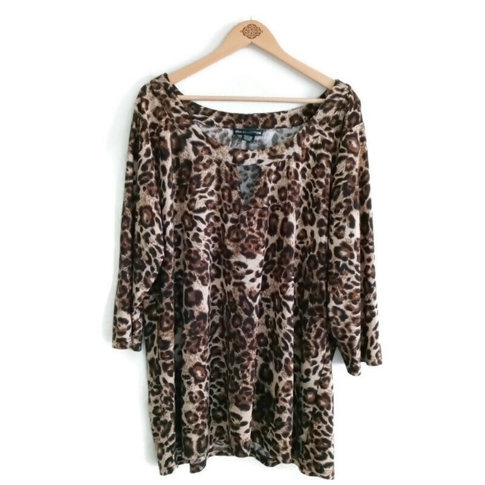 Leopard print Keyhole Tunic